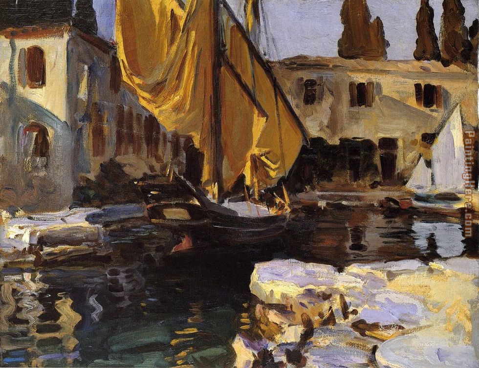 Boat with The Golden Sail San Vigilio painting - John Singer Sargent Boat with The Golden Sail San Vigilio art painting